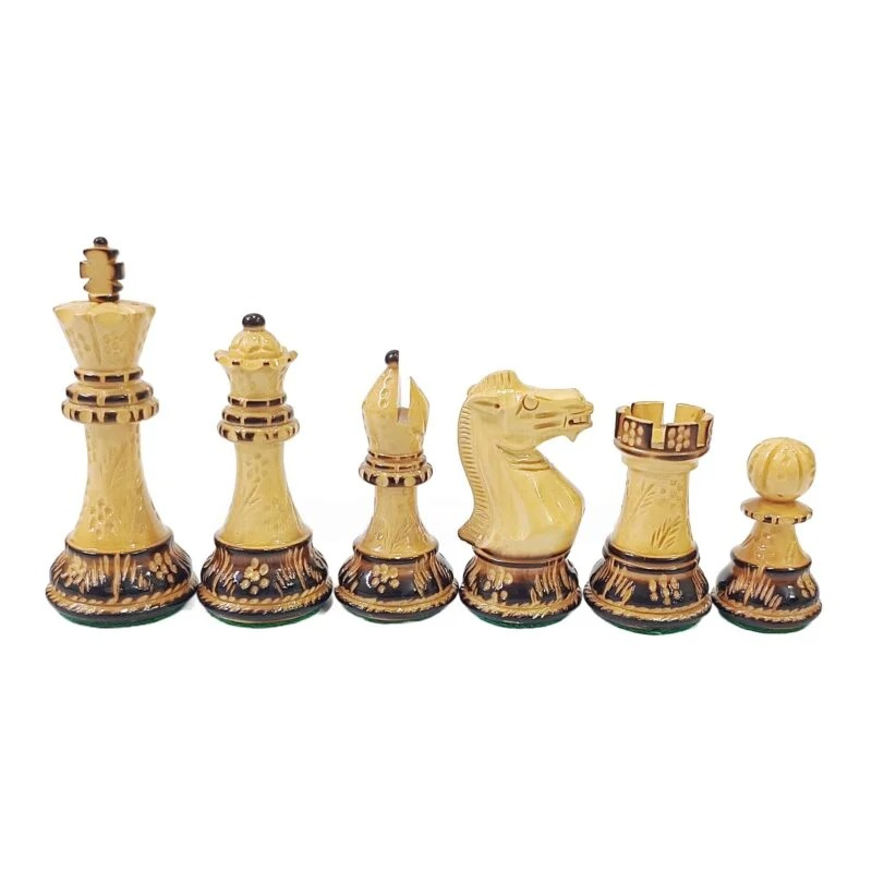 Hand Carved Burnt Luxury Staunton Chess Pieces