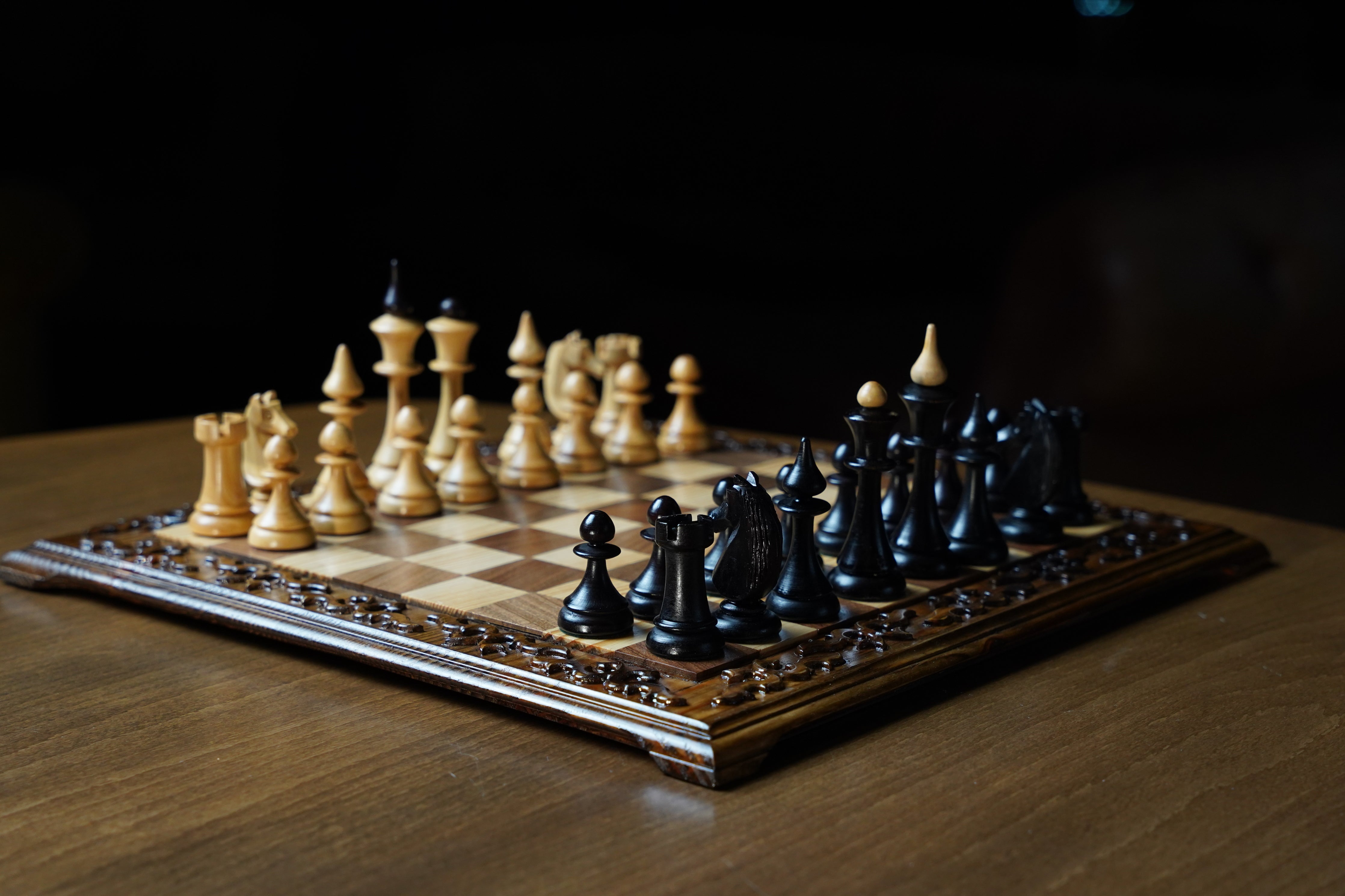 Hand Carved Luxury Chess Set With Latvian Style Chess Pieces My Chess Sets