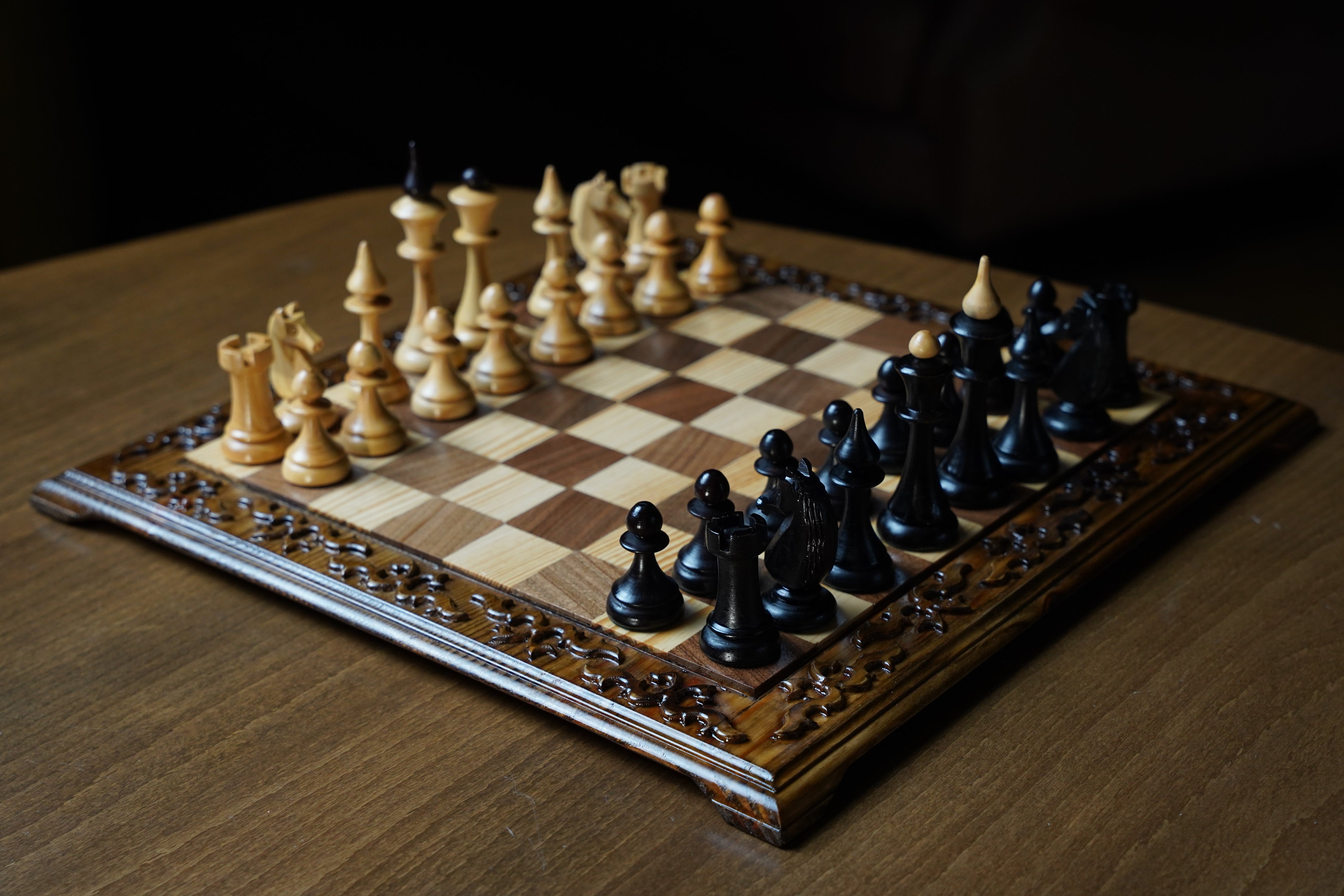 Hand Carved Luxury Chess Set With Latvian Style Chess Pieces My Chess Sets