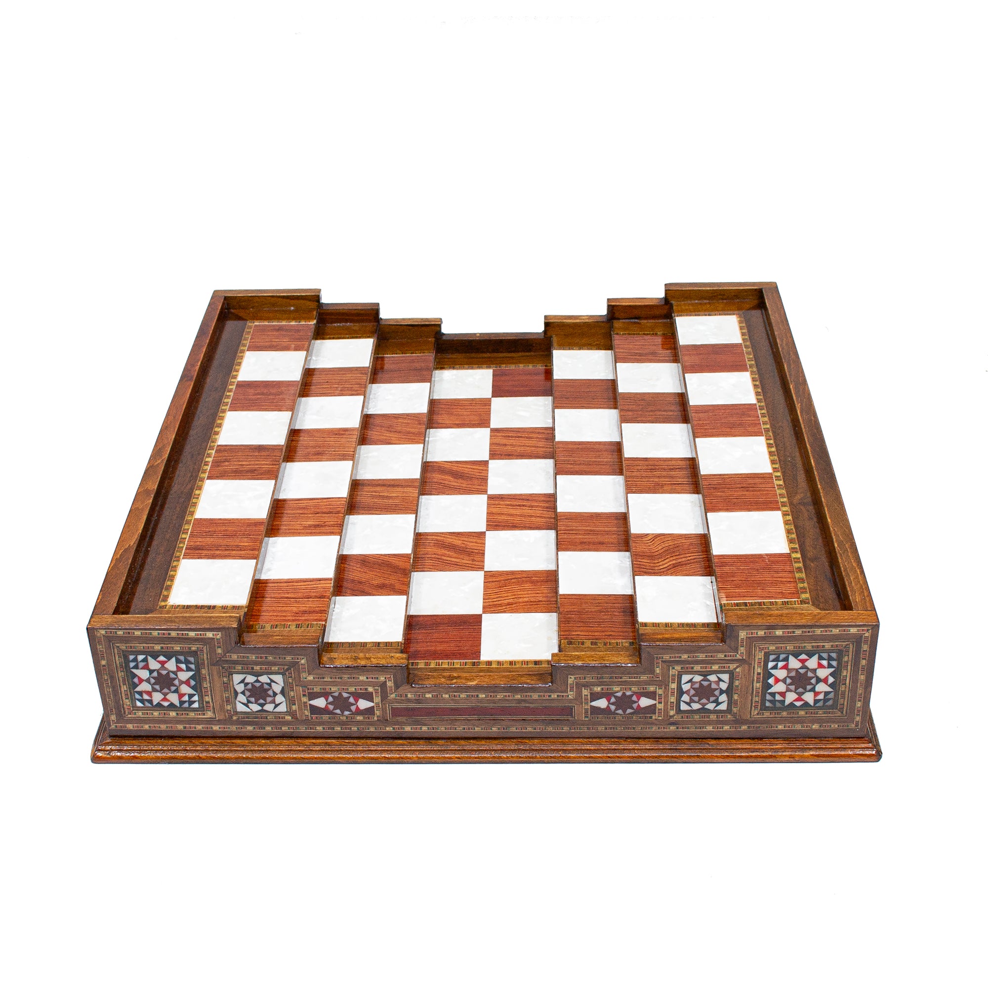 Hand Made Unique Arena Chess Board with Classic Luxury Metal Chess Pieces - Stairs Chess Board - My Chess Sets