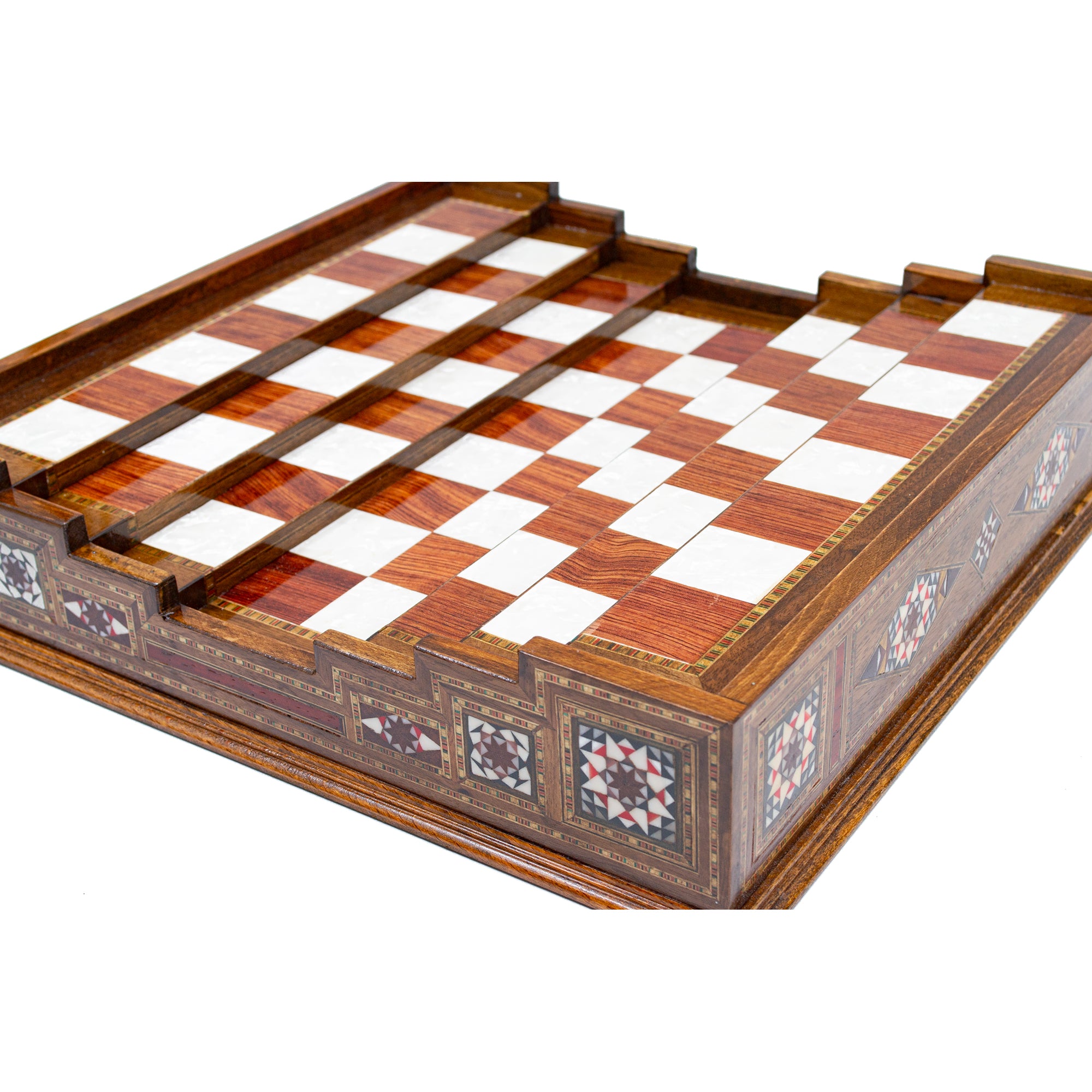 Hand Made Unique Arena Chess Board with Classic Luxury Metal Chess Pieces - Stairs Chess Board - My Chess Sets