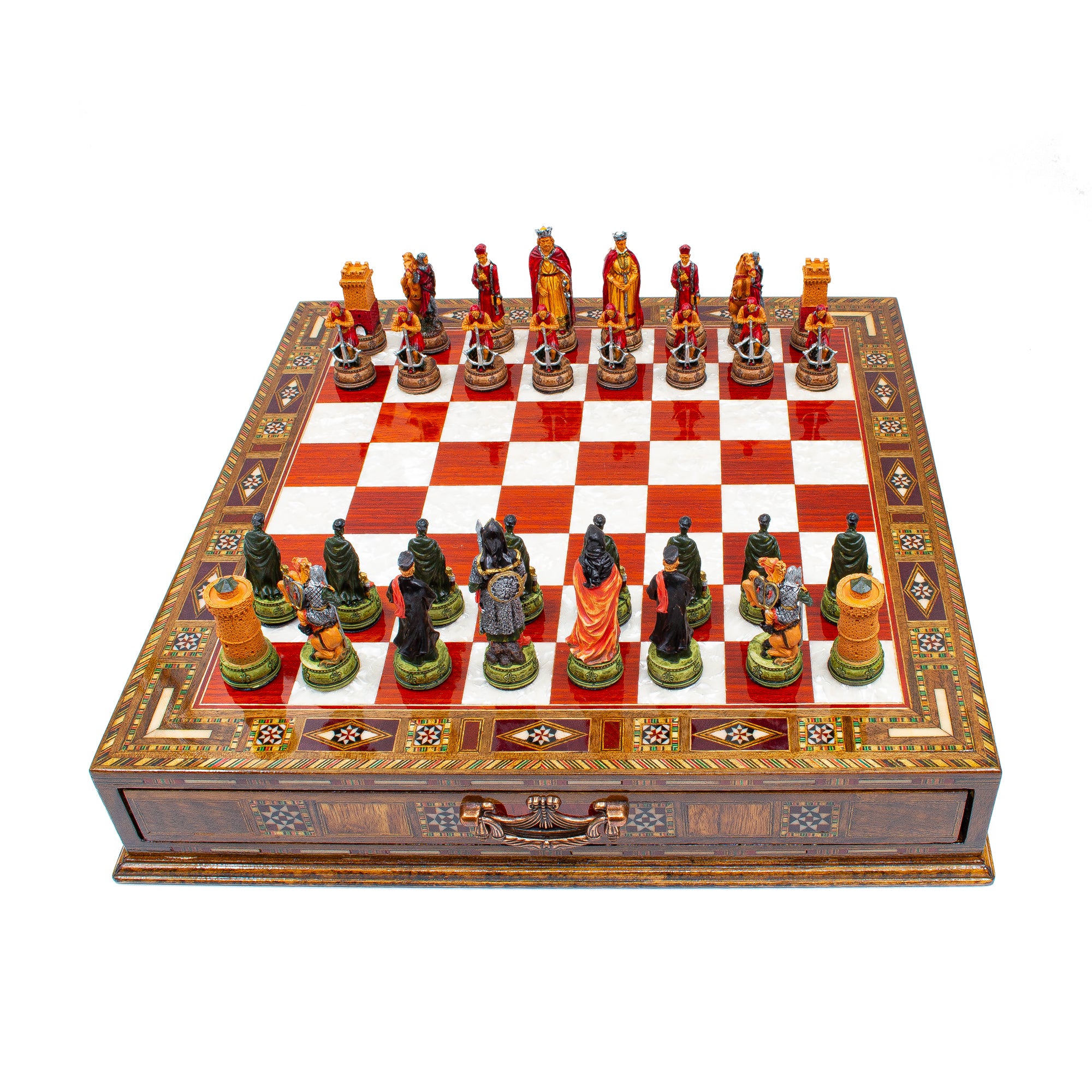 Luxury Wooden Camelot Army Themed Chess Set With Storage Units - My Chess Sets