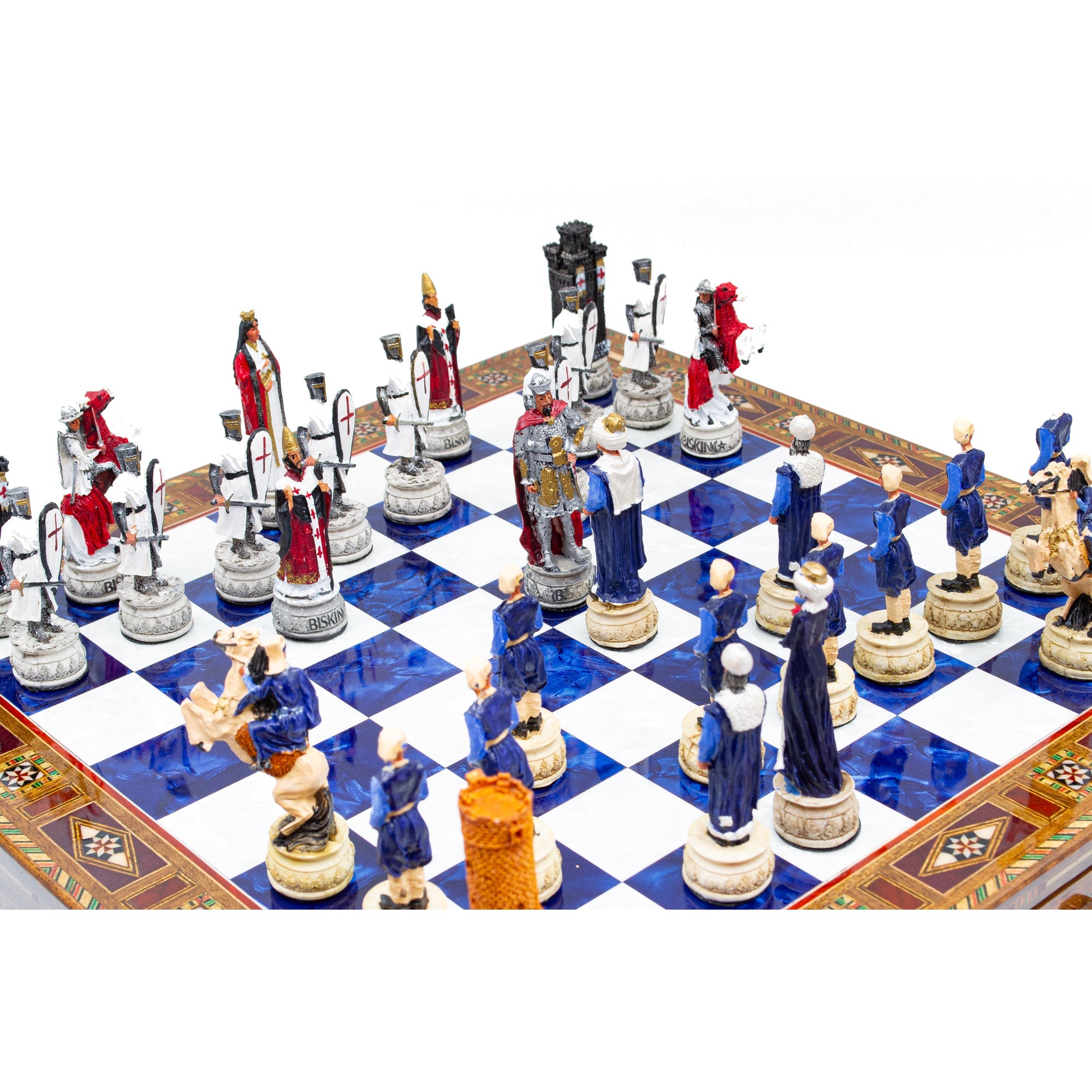 Crusaders and Ottoman Army’s Hand Painted Themed Chess Set With Storage Drawer My Chess Sets