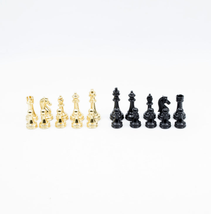 Black And Gold Luxurious Metal Chess Pieces