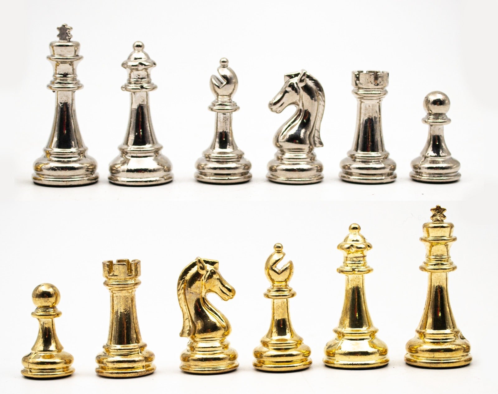 Gold And Silver Luxurious Metal Chess Pieces My Chess Sets