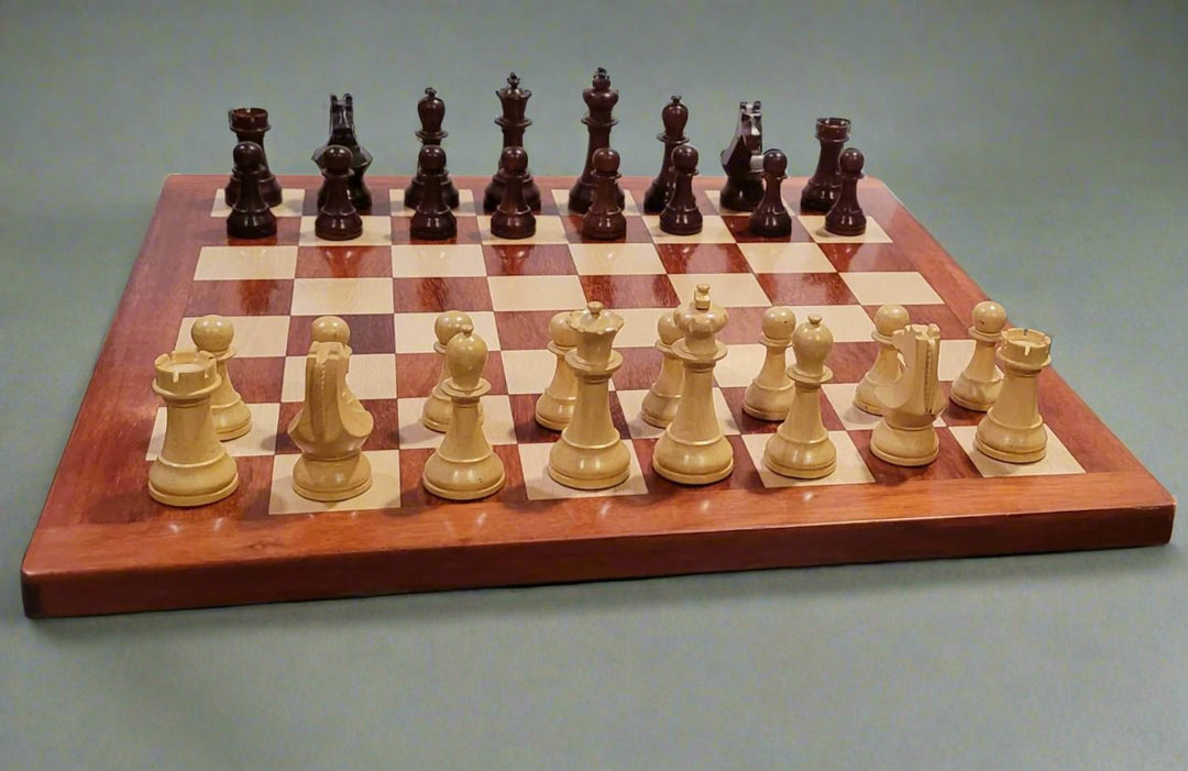 Special Edition Artist's Crafted Vintage Staunton Chess Set (RED BROWN)