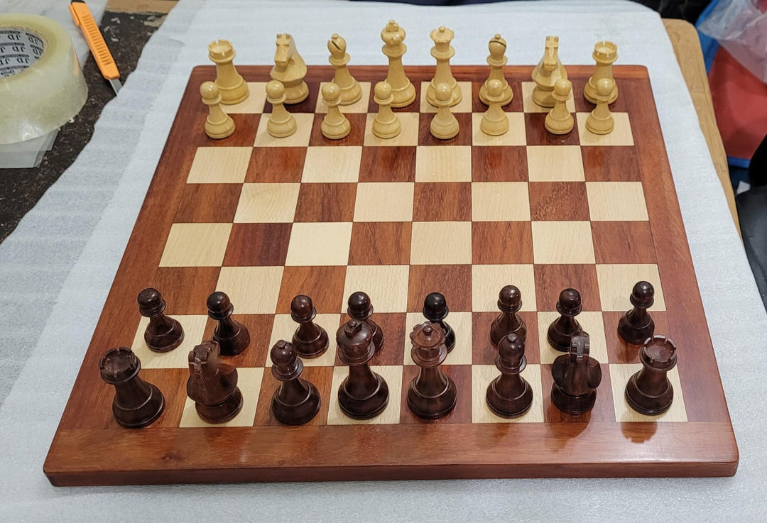 Special Edition Artist's Crafted Vintage Staunton Chess Set (RED BROWN)