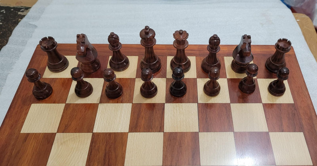 Special Edition Artist's Crafted Vintage Staunton Chess Set (RED BROWN)