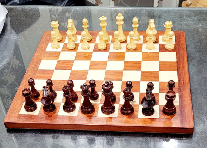 Special Edition Artist's Crafted Vintage Staunton Chess Set (RED BROWN)