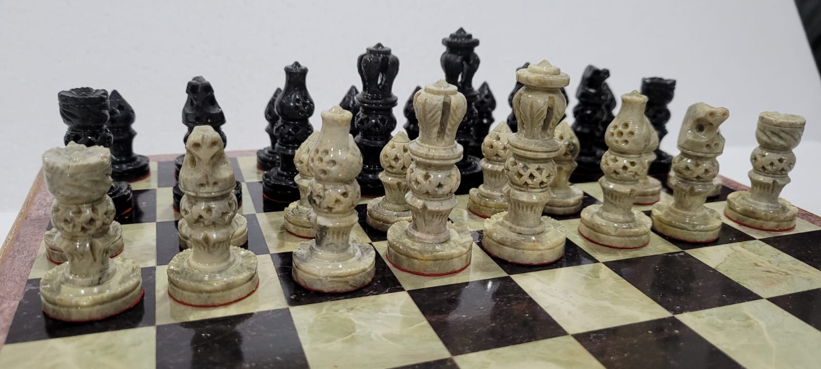 Antique Indian Style Marble Chess Set Box - My Chess Sets
