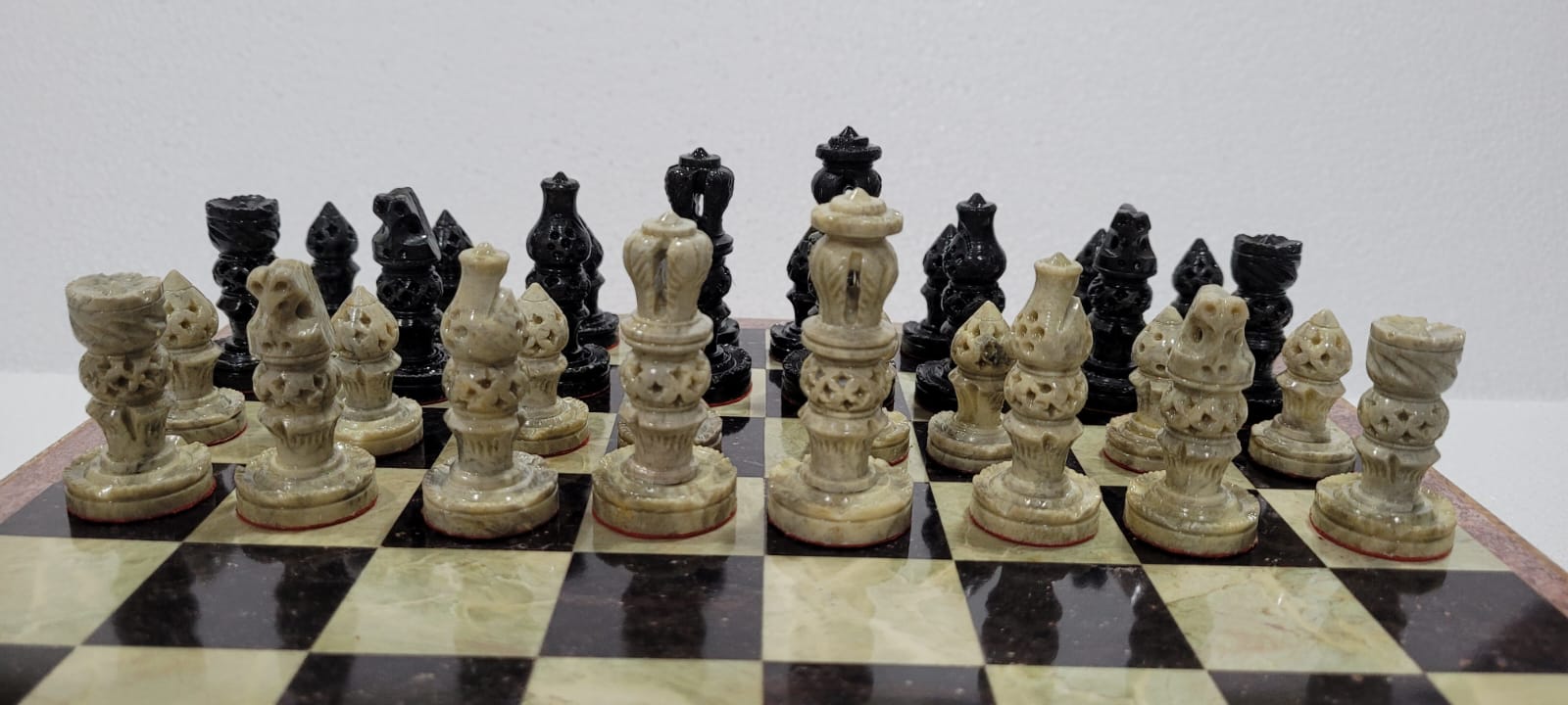 Antique Indian Style Marble Chess Set Box - My Chess Sets