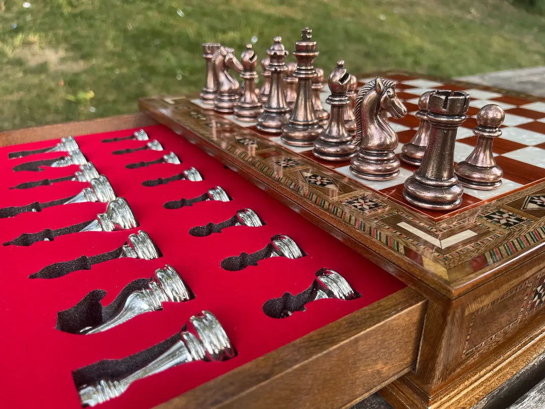 Handmade Luxury Chess Set With Velvet Storage Units – My Chess Sets